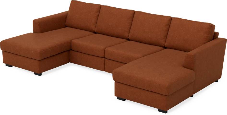 Friday - 2-sits soffa med två schäslonger - Orange