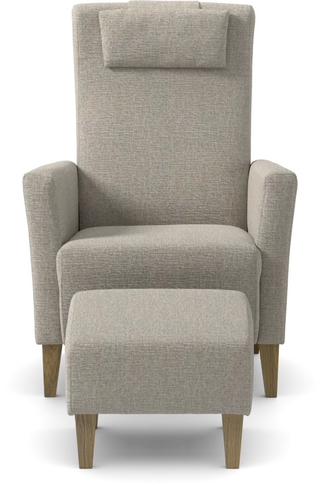 Erik - Fåtölj med fotpall - Beige