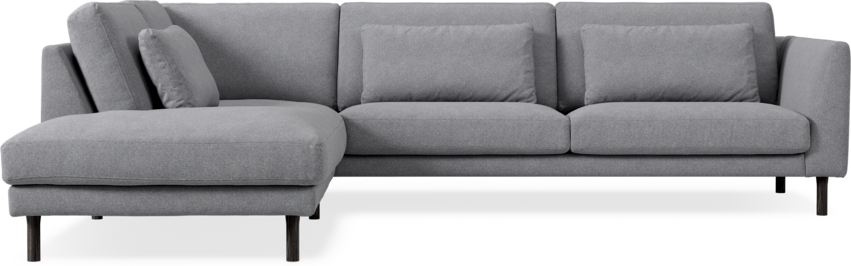 Willow - 3-sits soffa med divan vänster, fast klädsel - Grå
