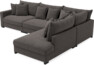 Rossi - 3-sits soffa med divan höger - Grå