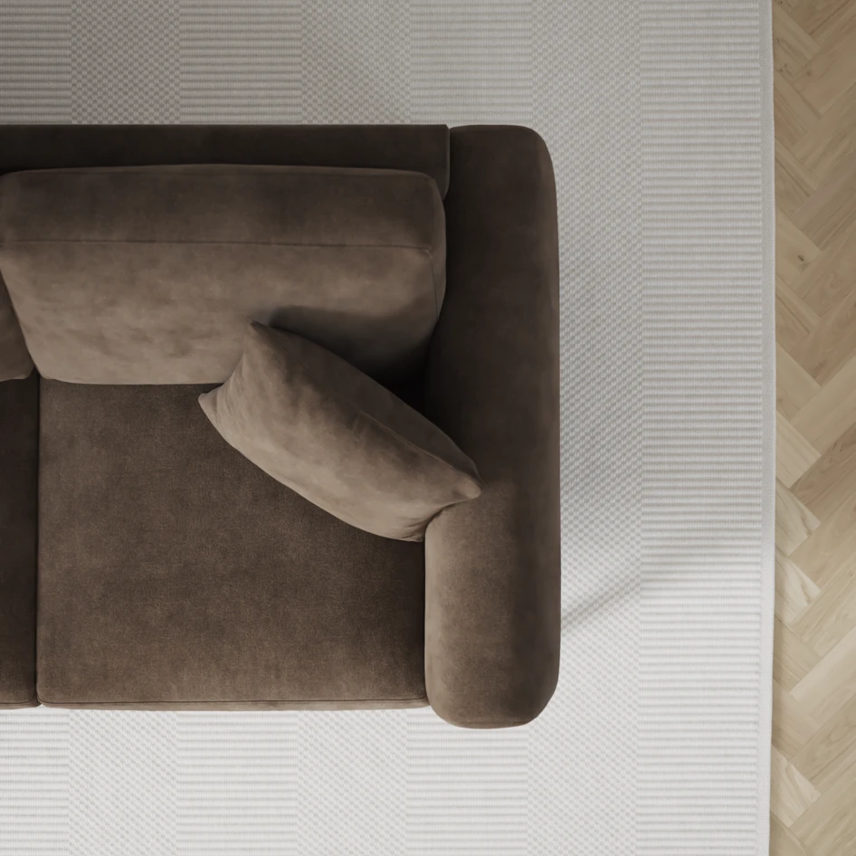 Eden - 3-sits soffa med divan vänster och schäslong höger - Brun