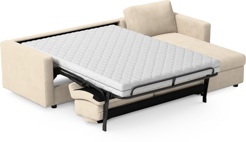 Lindö - Bäddsoffa 2,5-sits med schäslong, vändbar - Beige