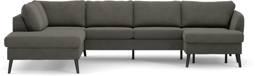 County - 3-sits soffa med divan vänster och schäslong höger - Grå