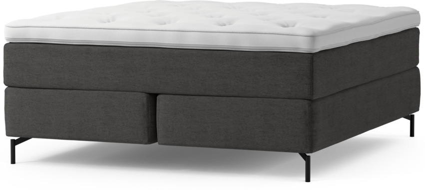 Delux Dream - Kontinentalsäng, dubbelsäng med bäddmadrass och sängben - Grå