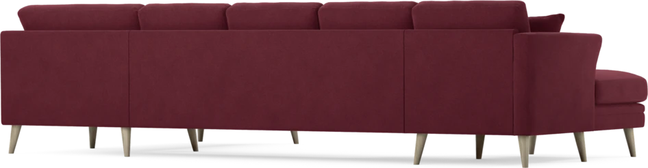Eden - 3-sits soffa med schäslong vänster och divan höger - Röd