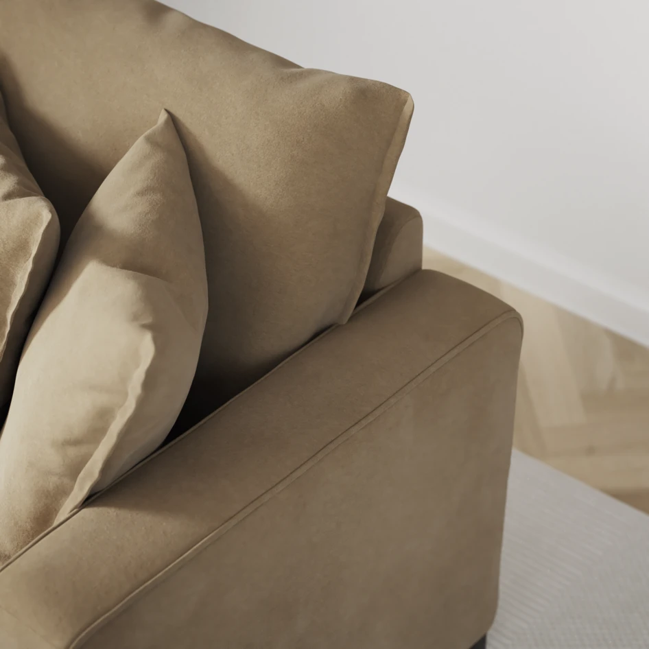 Mila - 3-sits soffa med divan vänster, hel dyna - Beige