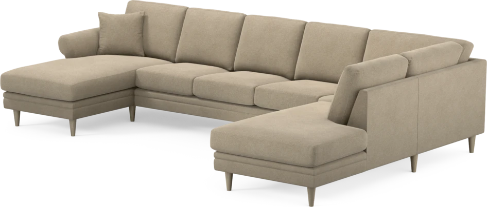 Eden - 3-sits soffa med schäslong vänster och divan höger - Beige