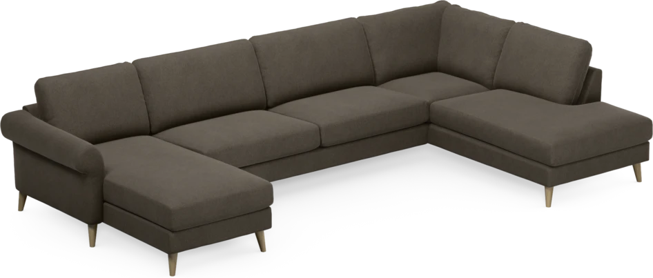 Bridge - 3-sits soffa med schäslong vänster och divan höger - Brun