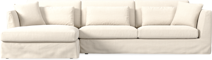 Willow - 3-sits soffa med schäslong vänster, med kappa - Vit