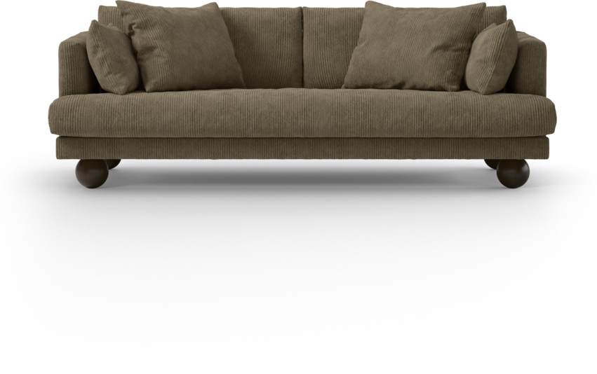 Harper - 3-sits soffa, hel dyna - Brun