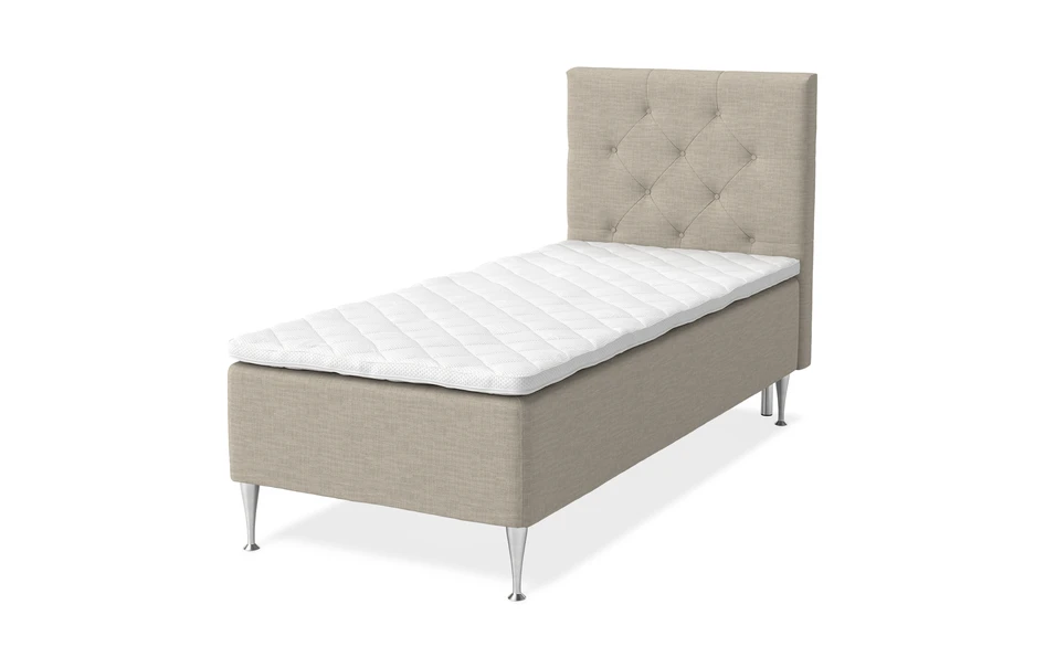 Dream Delux - Ramsäng, enkelsäng med bäddmadrass Sense Delux - Beige