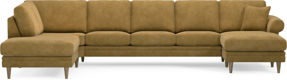 Eden - 3-sits soffa med divan vänster och schäslong höger - Gul