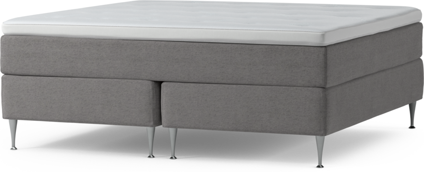 Delux Dream - Kontinentalsäng, dubbelsäng med bäddmadrass och sängben - Grå