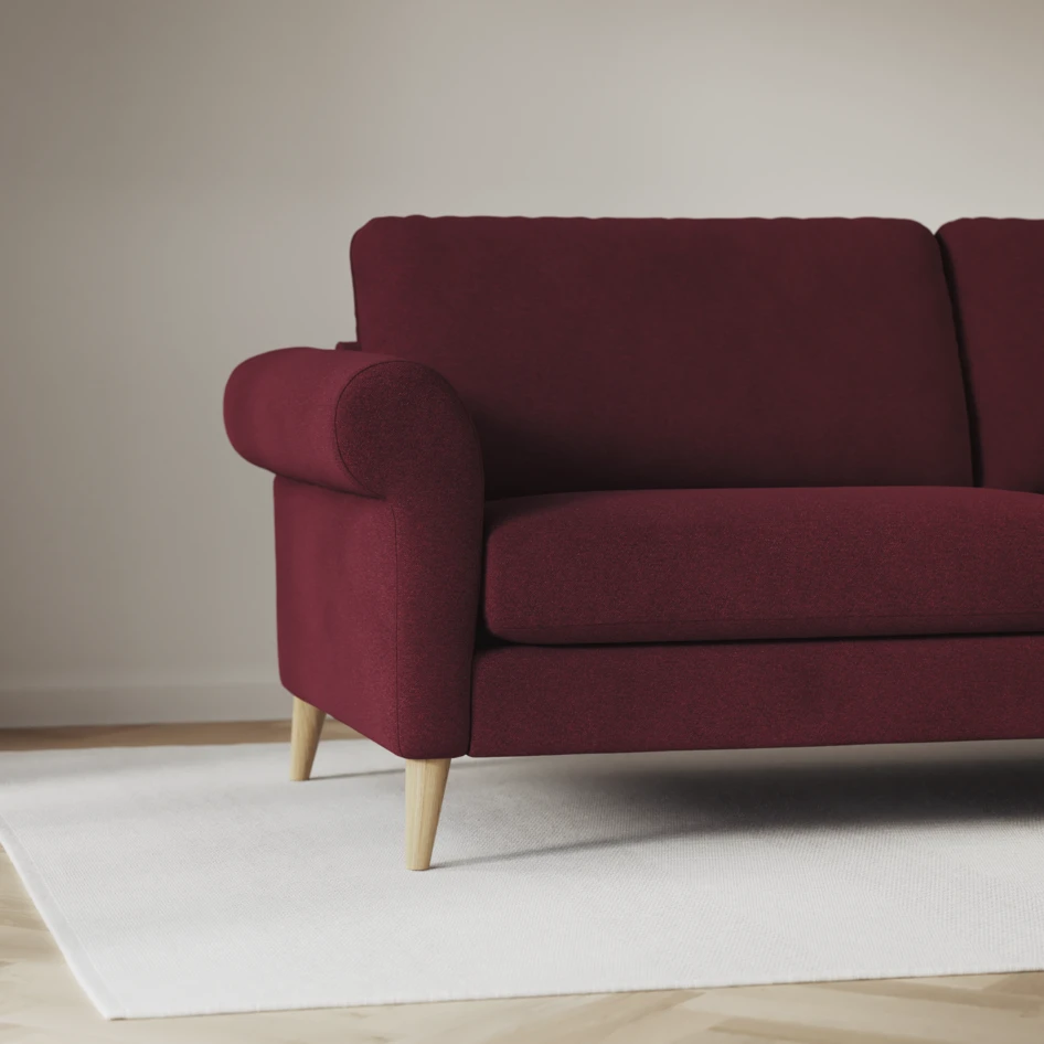 Bridge - 3-sits soffa med schäslong vänster och divan höger - Röd