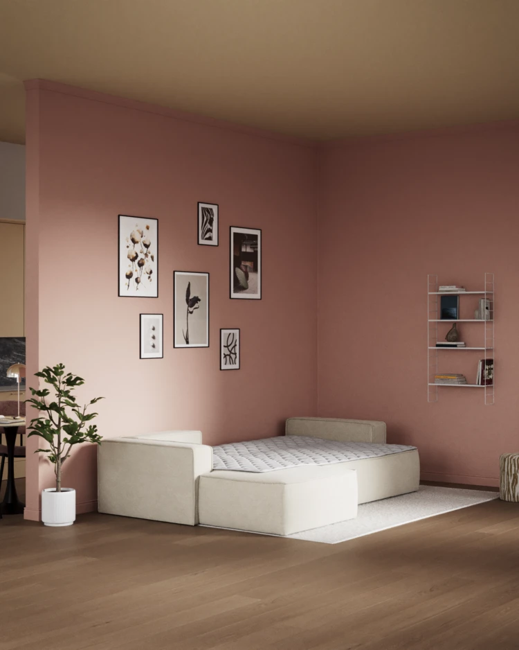 Ide - Bäddsoffa 3-sits med schäslong vänster - inspiration