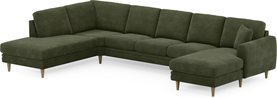 Eden - 3-sits soffa med divan vänster och schäslong höger - Grön