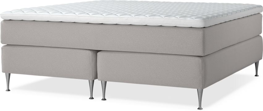 Delux Exclusive - Kontinentalsäng, dubbelsäng med bäddmadrass - Grå