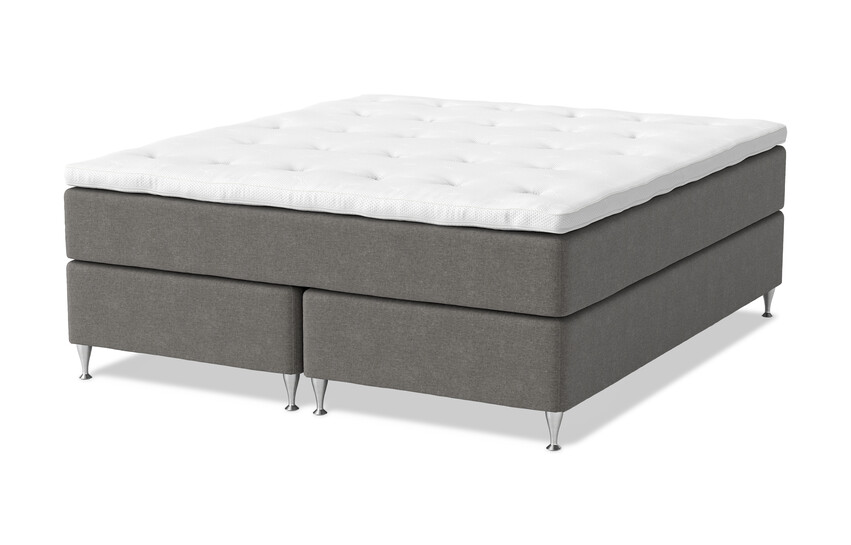 Dream Delux - Kontinentalsäng, dubbelsäng med bäddmadrass Sleep Delux vit - Grå