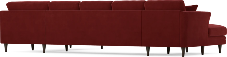 Eden - 3-sits soffa med schäslong vänster och divan höger - Röd