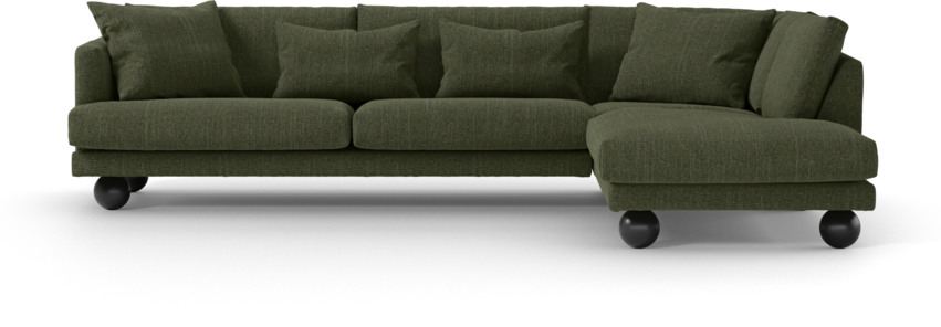 Harper - 3-sits soffa med divan höger - Grön