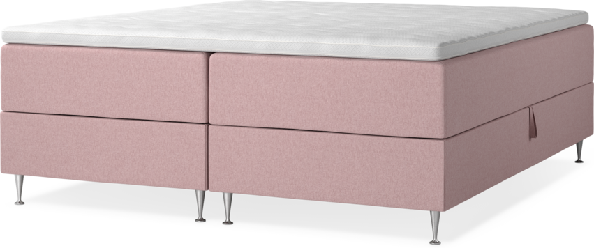 New York - Förvaringssäng, dubbelsäng med bäddmadrass, sängben och sängben - Rosa