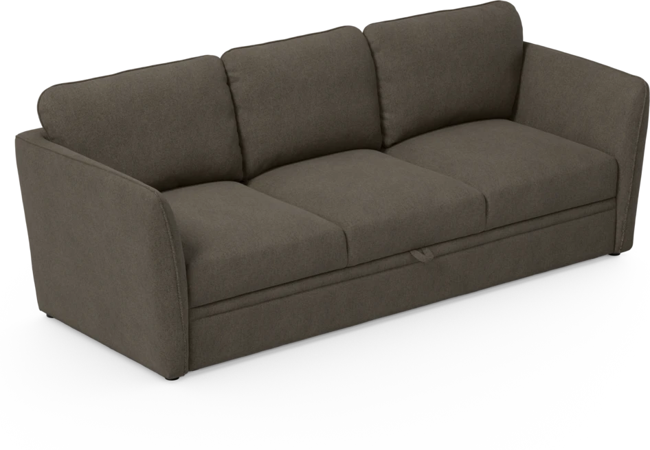 Öland - Bäddsoffa 3-sits, längsbäddad - Brun