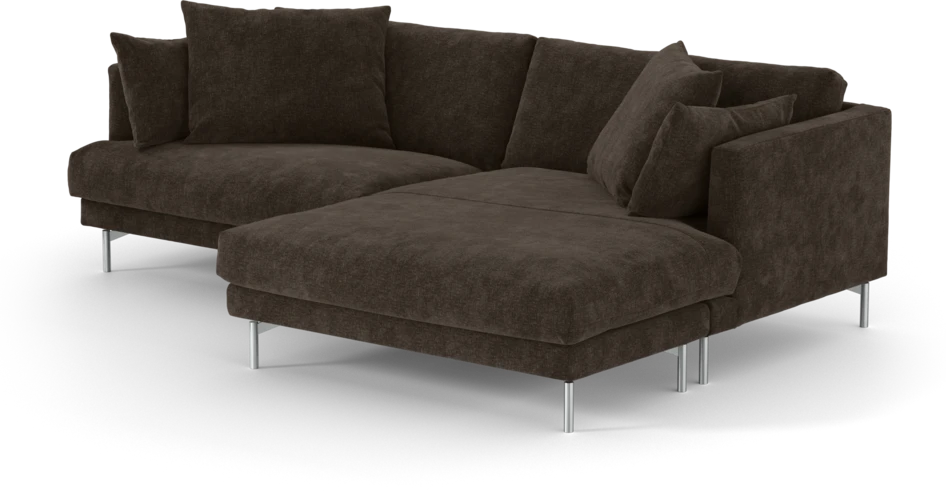 Harper - 4-sits med schäslong XL höger - Brun