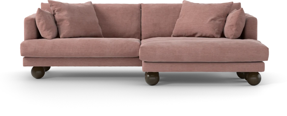 Harper - 4-sits med schäslong XL höger - Rosa