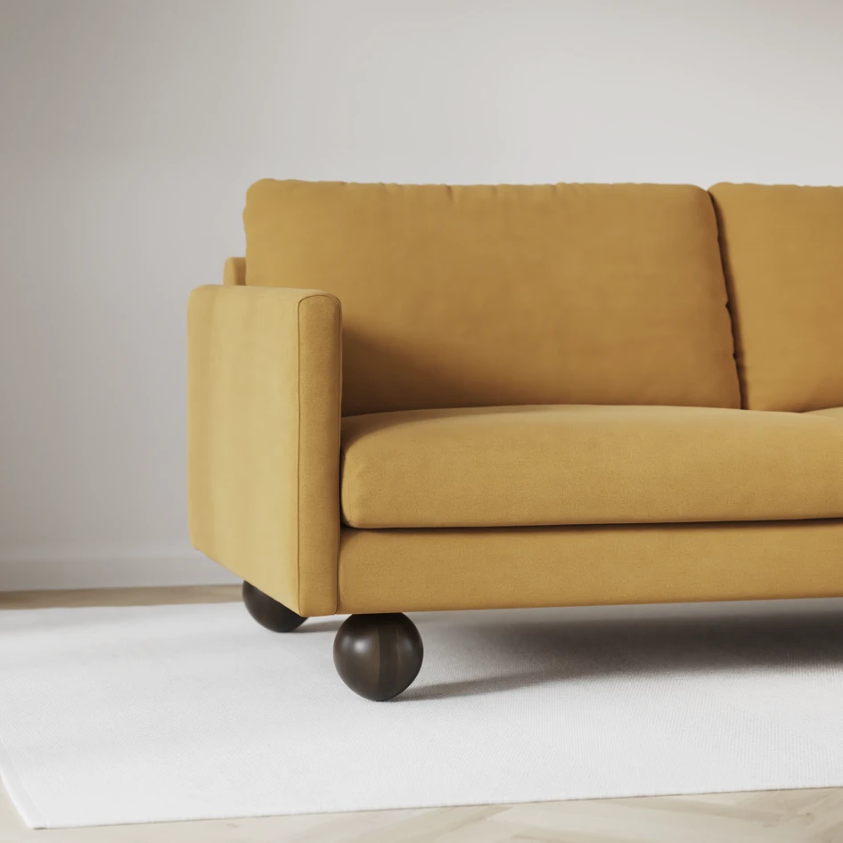 Madison - 2-sits soffa med divan vänster och schäslong höger - Gul