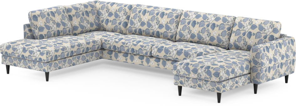 Bridge - 3-sits soffa med divan vänster och schäslong höger - Blå