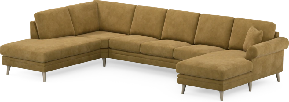 Eden - 3-sits soffa med divan vänster och schäslong höger - Gul