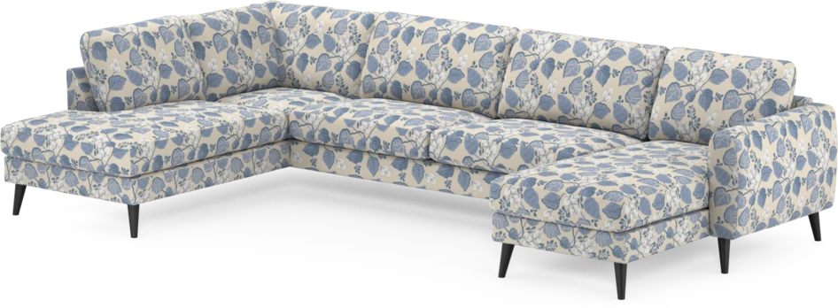 Bridge - 3-sits soffa med divan vänster och schäslong höger - Blå