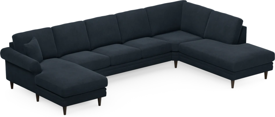 Eden - 3-sits soffa med schäslong vänster och divan höger - Blå