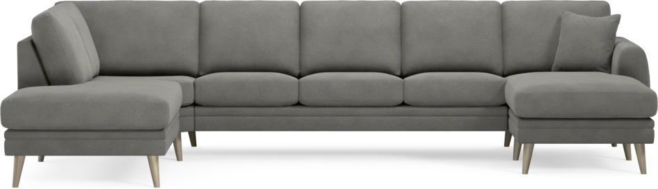 Eden - 3-sits soffa med divan vänster och schäslong höger - Grå