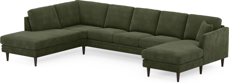 Eden - 3-sits soffa med divan vänster och schäslong höger - Grön