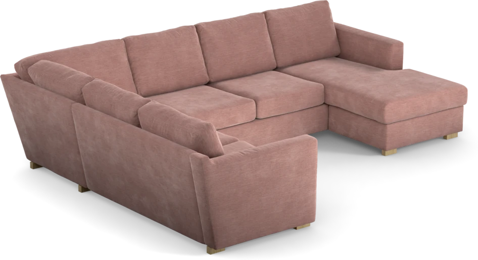 Friday - Hörnsoffa, 2+3-sits med schäslong höger - Rosa