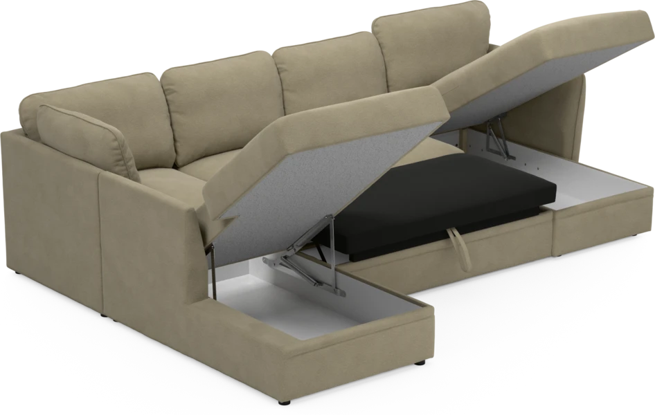 Öland - Bäddsoffa med divan vänster och schäslong höger - Beige