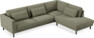 Willow - 3-sits soffa med divan höger, fast klädsel - Grön