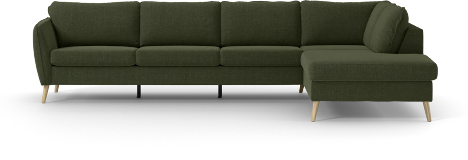 County - 3-sits soffa med divan höger - Grön