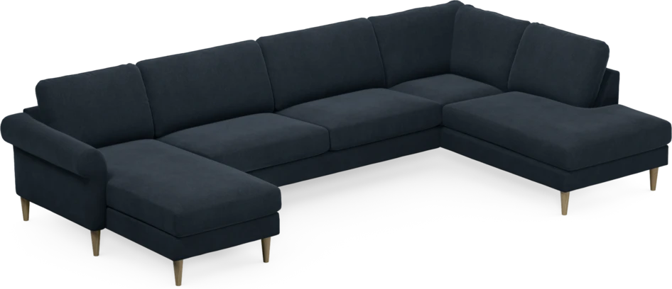 Bridge - 3-sits soffa med schäslong vänster och divan höger - Blå