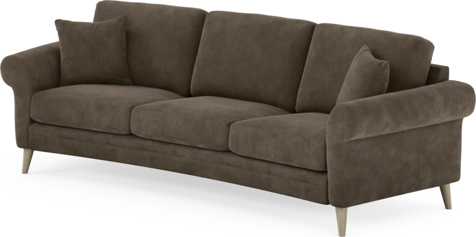 Eden - 3-sits soffa svängd - Brun
