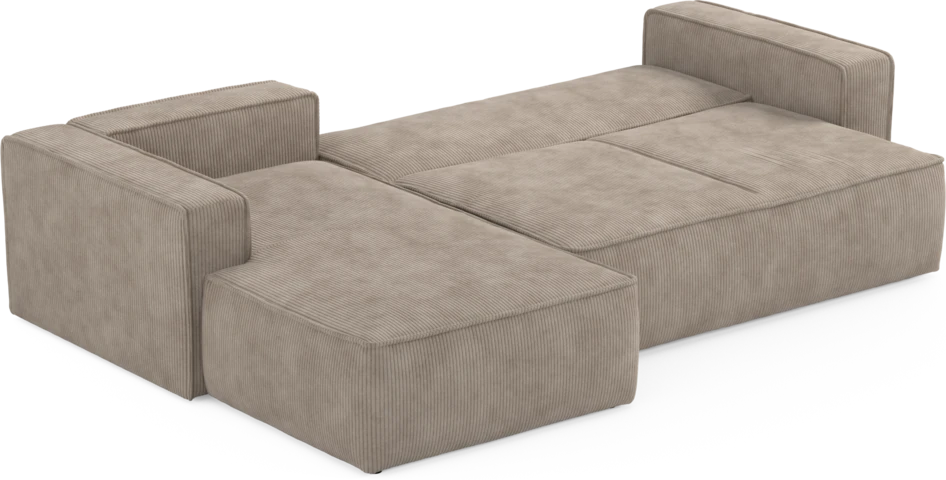 Ide - Bäddsoffa 3-sits med schäslong vänster - Beige