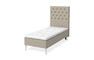 Sense Delux - Ramsäng, enkelsäng med bäddmadrass Sleep Delux vit - Beige