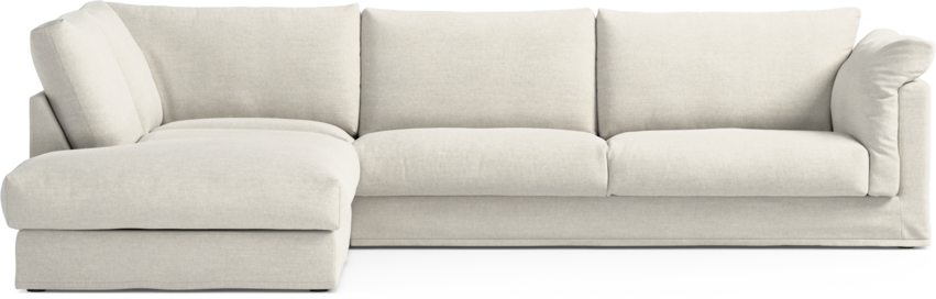 Cherrie Klädsel -  3-sits soffa med divan vänster - Vit