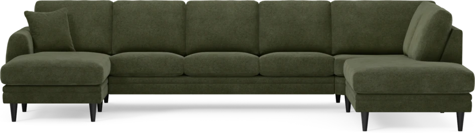 Eden - 3-sits soffa med schäslong vänster och divan höger - Grön