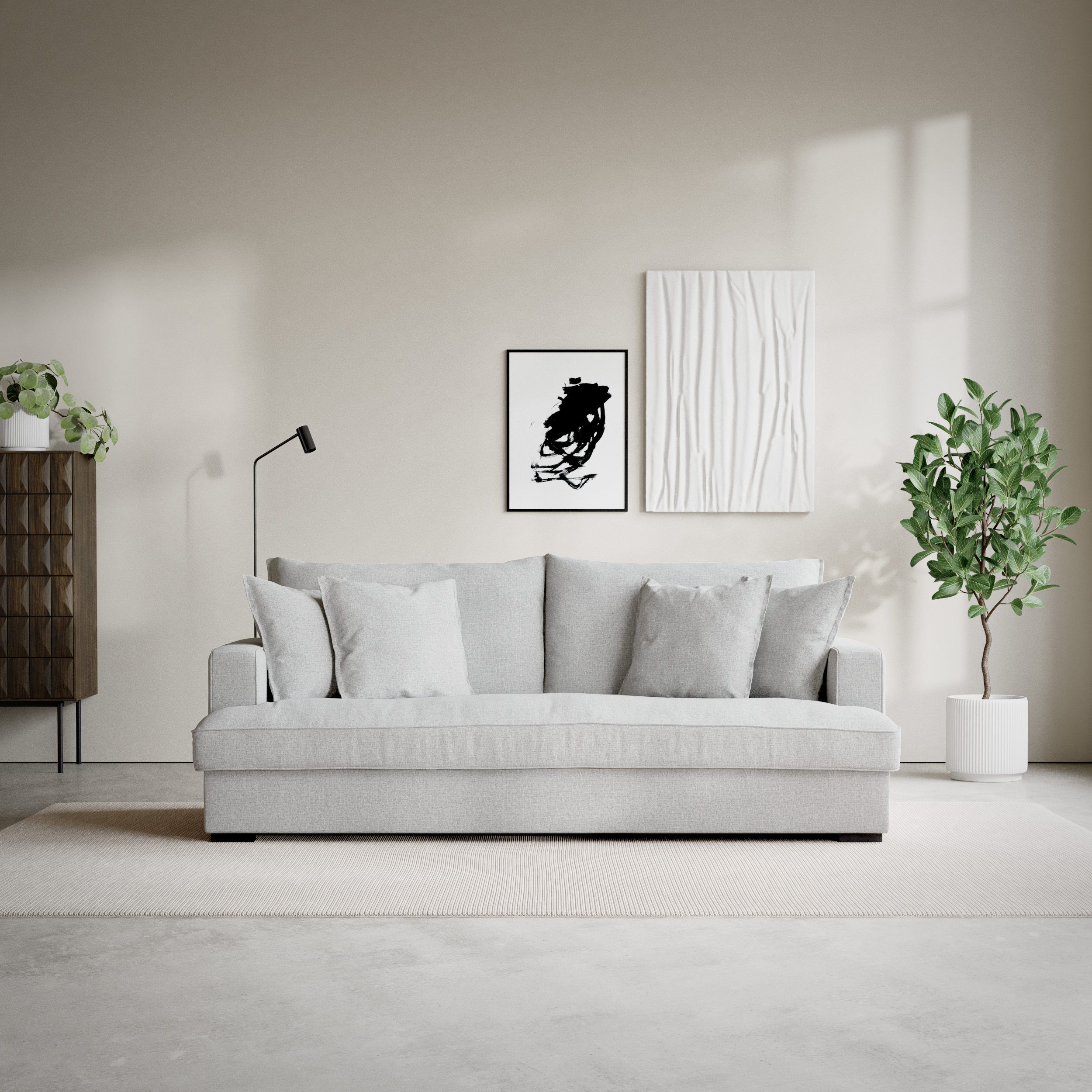 Mila - 3-sits soffa, hel dyna - inspiration