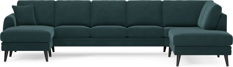 Eden - 3-sits soffa med schäslong vänster och divan höger - Blå
