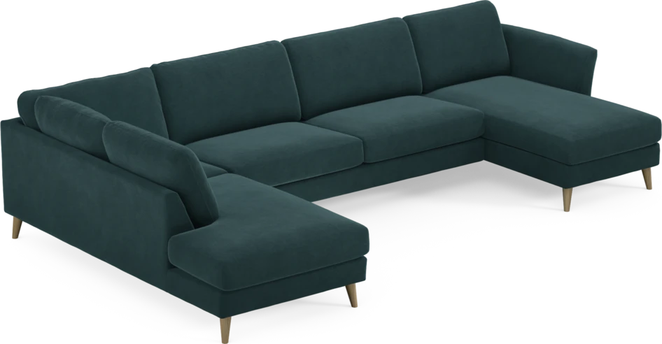 Bridge - 3-sits soffa med divan vänster och schäslong höger - Blå