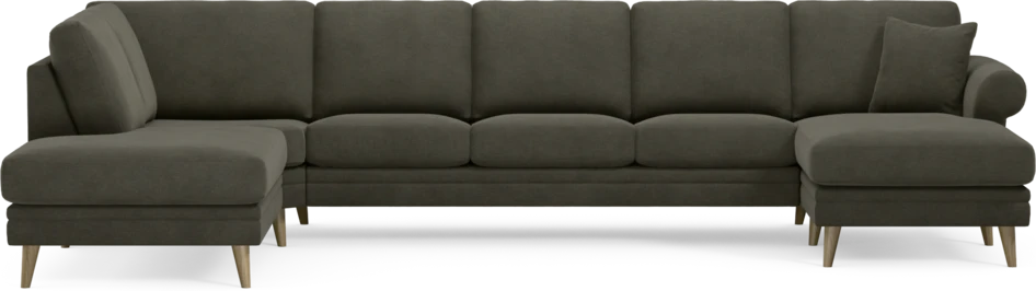 Eden - 3-sits soffa med divan vänster och schäslong höger - Grå