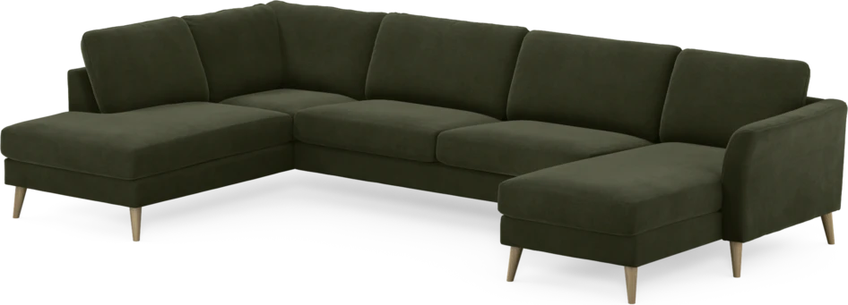 Bridge - 3-sits soffa med divan vänster och schäslong höger - Grön